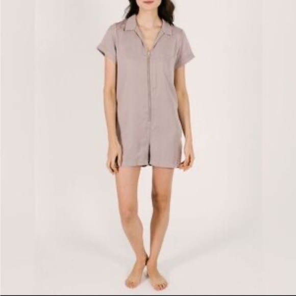 SMASH+TESS Shorty Zip Up Overall Barely Blush Pink Jumpsuit - Picture 3 of 7